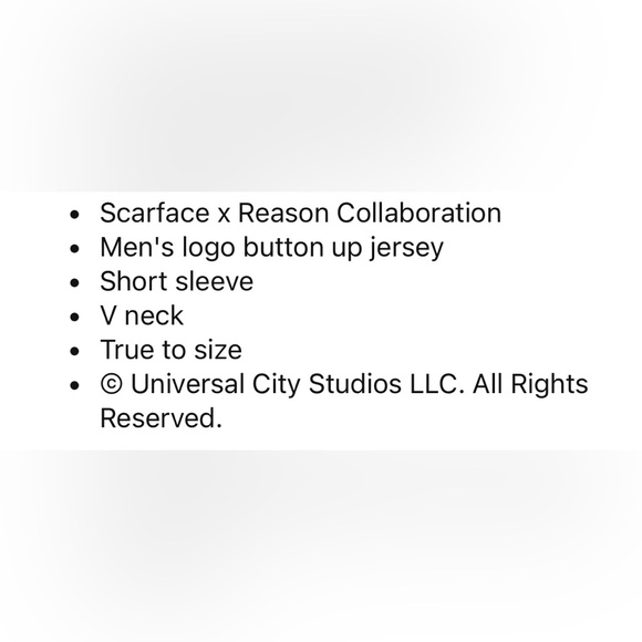 NWT Scarface x Reason Baseball Jersey - Picture 4 of 4